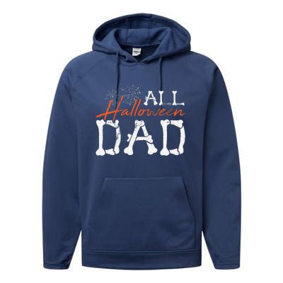 Halloween Dad Lazy Halloween Costume Spooky Creepy Bones Performance Fleece Hoodie