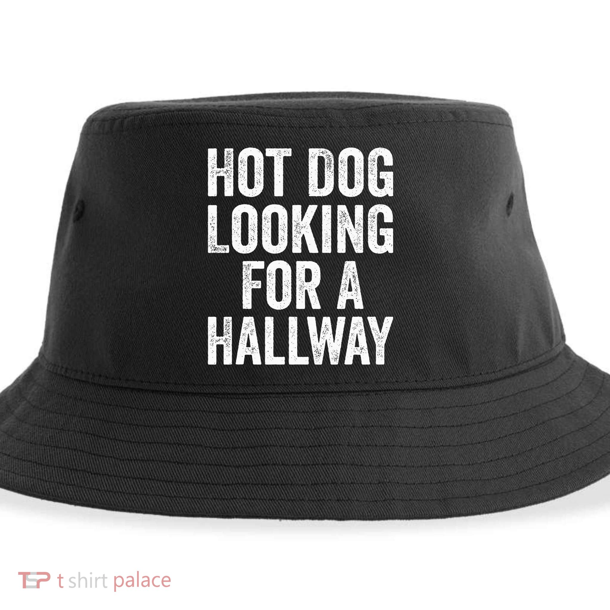Hot Dog Looking For A Hallway Fast Food Funny Sustainable Bucket Hat