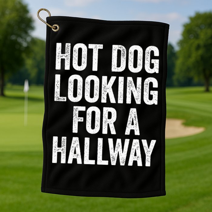 Hot Dog Looking For A Hallway Fast Food Funny Golf Towel