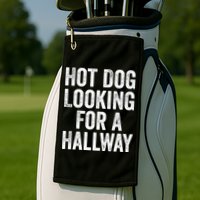 Hot Dog Looking For A Hallway Fast Food Funny Golf Towel