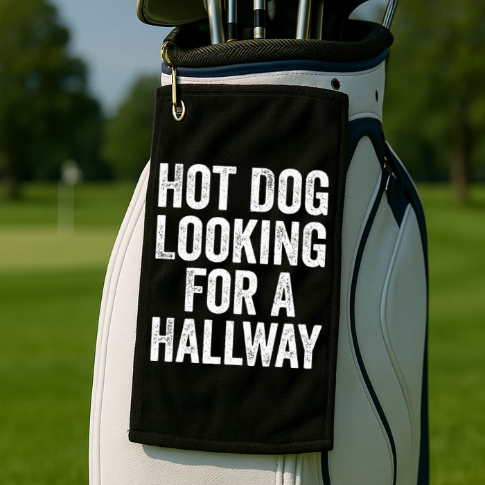 Hot Dog Looking For A Hallway Fast Food Funny Golf Towel