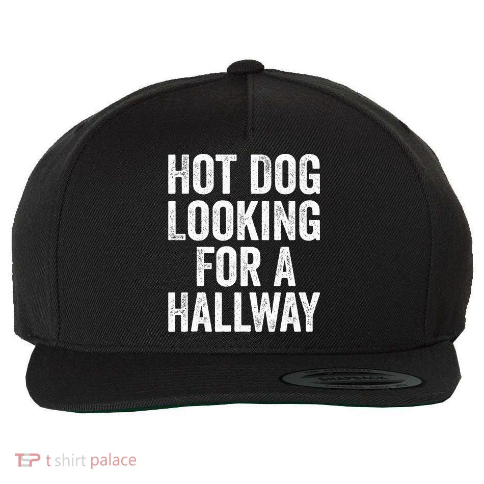 Hot Dog Looking For A Hallway Fast Food Funny Wool Snapback Cap