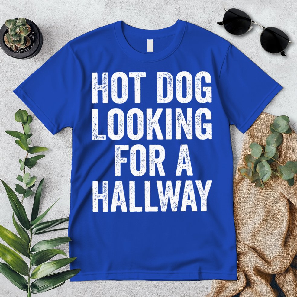 Hot Dog Looking For A Hallway Fast Food Funny Premium T-Shirt