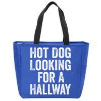 Hot Dog Looking For A Hallway Fast Food Funny Zip Tote Bag