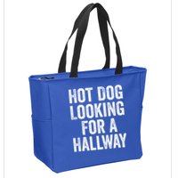 Hot Dog Looking For A Hallway Fast Food Funny Zip Tote Bag