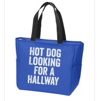 Hot Dog Looking For A Hallway Fast Food Funny Zip Tote Bag