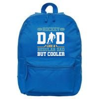 Hockey Dad Like A Regular Dad But Cooler Great Fathers Day Funny Gift 16 in Basic Backpack