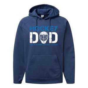 Hockey Dad Like Normal Dad But Cooler Ice Hockey Dad Gift Performance Fleece Hoodie