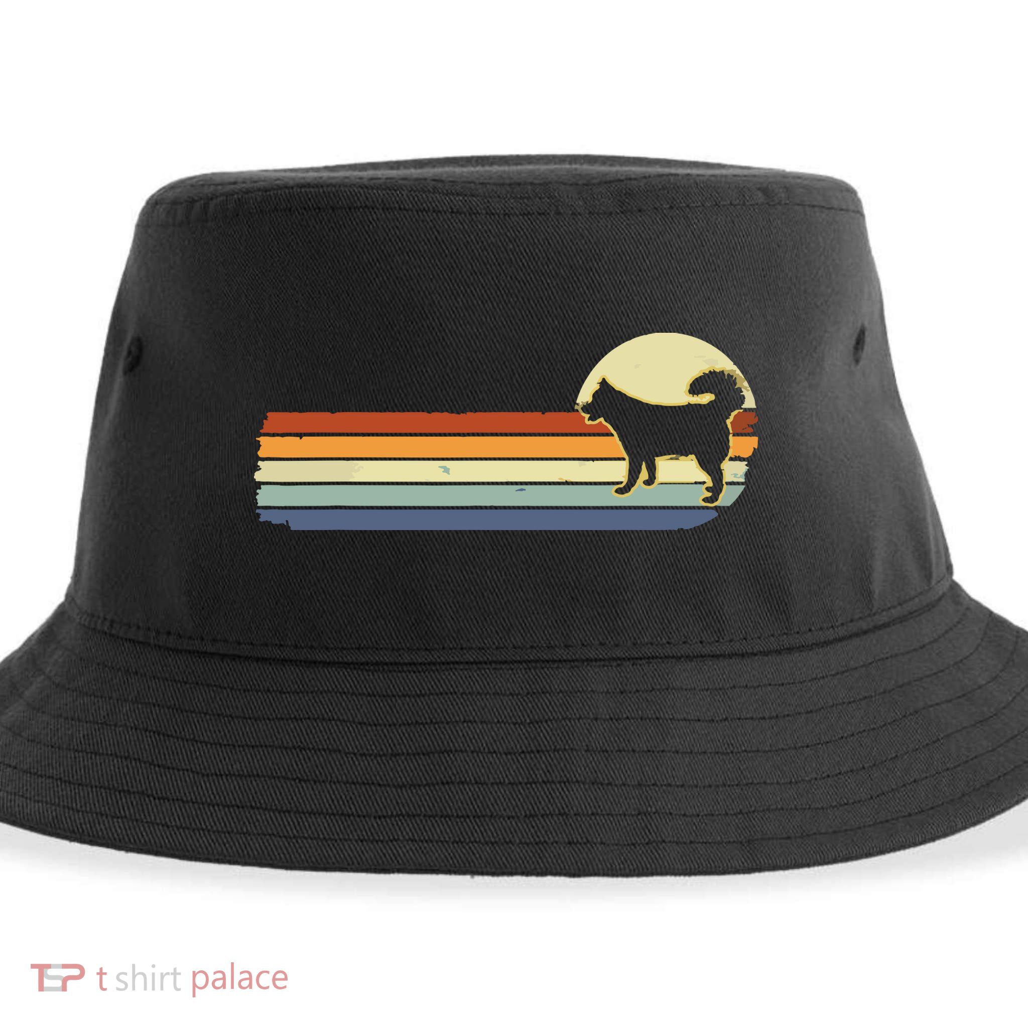 Husky Dog Lover Gift Retro Vintage Silhouette Sustainable Bucket Hat