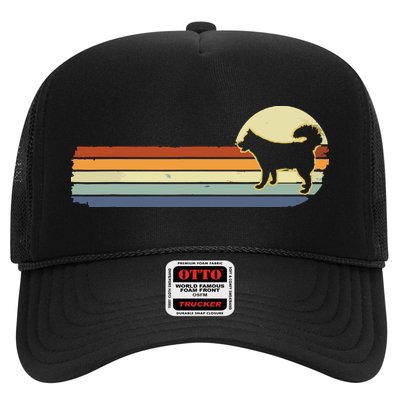 Husky Dog Lover Gift Retro Vintage Silhouette Trucker Hat