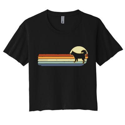 Husky Dog Lover Gift Retro Vintage Silhouette Crop Top