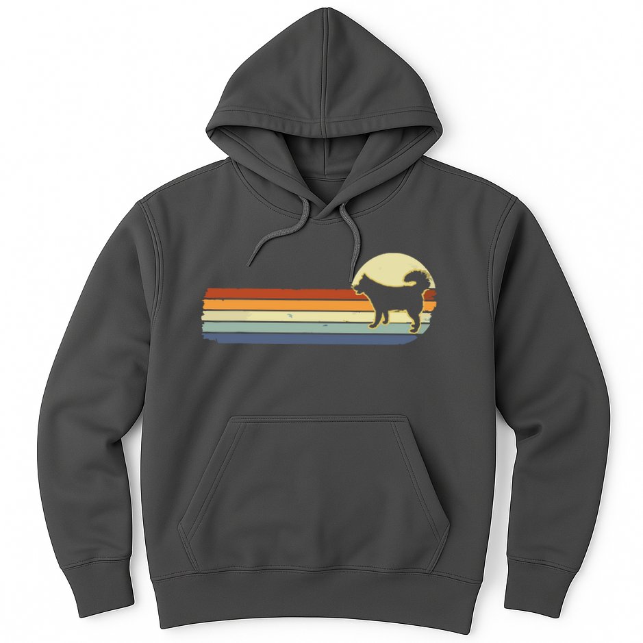 Husky Dog Lover Gift Retro Vintage Silhouette Hoodie