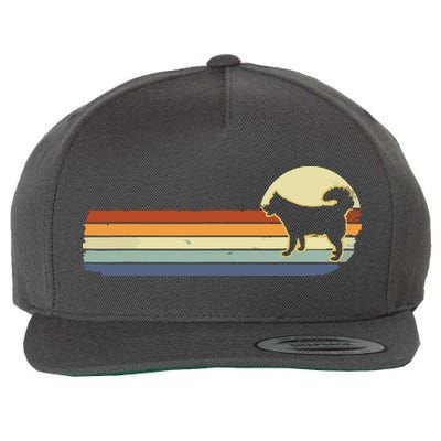 Husky Dog Lover Gift Retro Vintage Silhouette Wool Snapback Cap