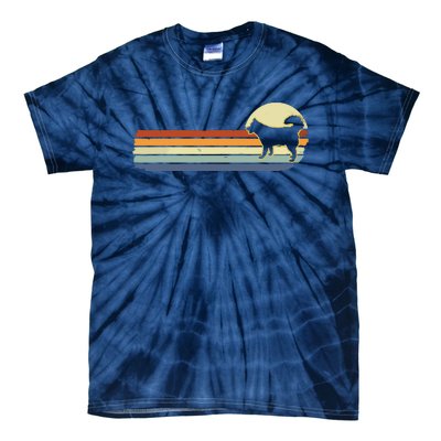 Husky Dog Lover Gift Retro Vintage Silhouette Tie-Dye T-Shirt