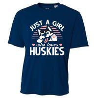 Husky Dog Lover Women Girl Just A Girl Who Loves Huskies Cooling Performance Crew T-Shirt