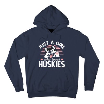 Husky Dog Lover Women Girl Just A Girl Who Loves Huskies Hoodie