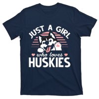 Husky Dog Lover Women Girl Just A Girl Who Loves Huskies T-Shirt