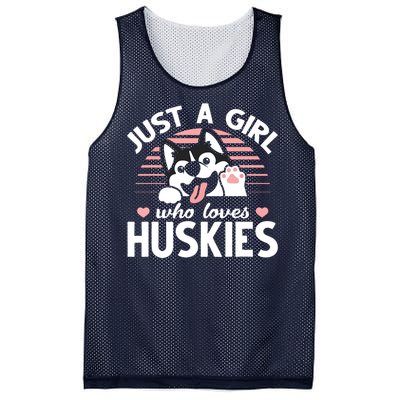 Husky Dog Lover Women Girl Just A Girl Who Loves Huskies Mesh Reversible Basketball Jersey Tank