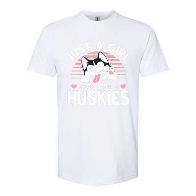 Husky Dog Lover Women Girl Just A Girl Who Loves Huskies Softstyle CVC T-Shirt