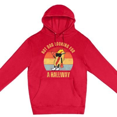 Hot Dog Looking For A Hallway Premium Pullover Hoodie