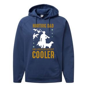 Hunting Dad Like A Regular Dad But Cooler Father Papa Funny Meaningful Gift Performance Fleece Hoodie