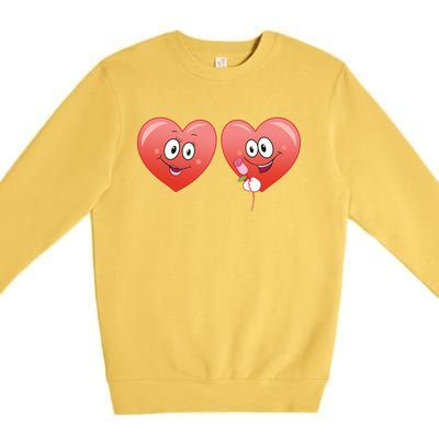 Heart Design Love Partnership Rotic Partner Heart Gift Premium Crewneck Sweatshirt