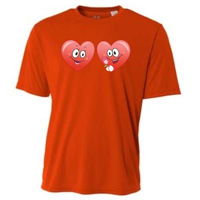 Heart Design Love Partnership Rotic Partner Heart Gift Cooling Performance Crew T-Shirt