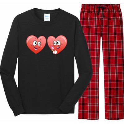 Heart Design Love Partnership Rotic Partner Heart Gift Long Sleeve Pajama Set