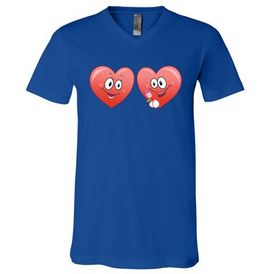 Heart Design Love Partnership Rotic Partner Heart Gift V-Neck T-Shirt