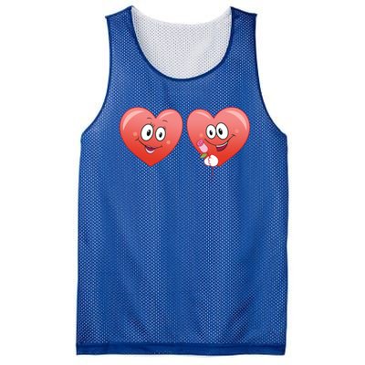 Heart Design Love Partnership Rotic Partner Heart Gift Mesh Reversible Basketball Jersey Tank