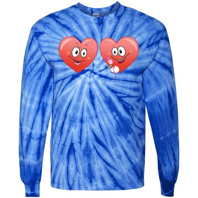 Heart Design Love Partnership Rotic Partner Heart Gift Tie-Dye Long Sleeve Shirt