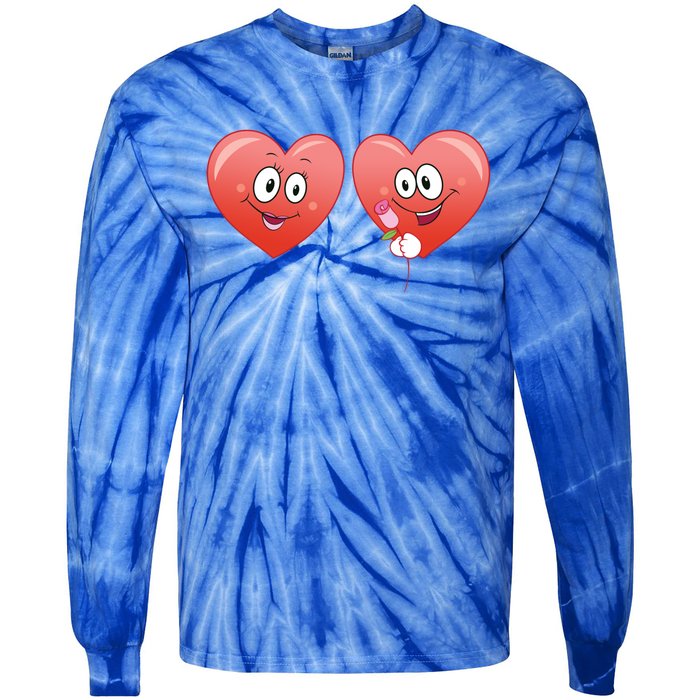 Heart Design Love Partnership Rotic Partner Heart Gift Tie-Dye Long Sleeve Shirt