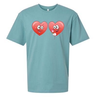 Heart Design Love Partnership Rotic Partner Heart Gift Sueded Cloud Jersey T-Shirt