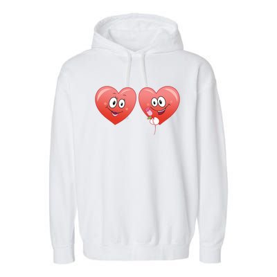 Heart Design Love Partnership Rotic Partner Heart Gift Garment-Dyed Fleece Hoodie