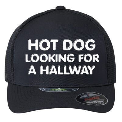 Hot Dog Looking For A Hallway Funny Flexfit Unipanel Trucker Cap