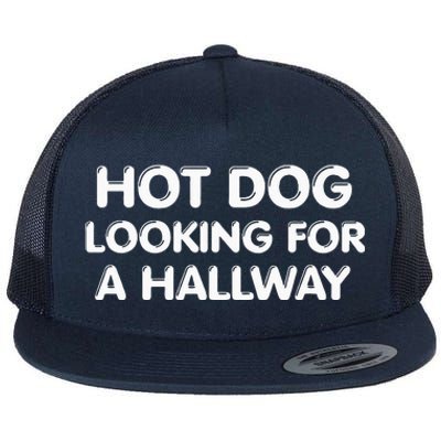 Hot Dog Looking For A Hallway Funny Flat Bill Trucker Hat