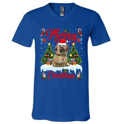 Havanese Dog Lights Xmas Tree Santa Havanese Christmas Great Gift V-Neck T-Shirt