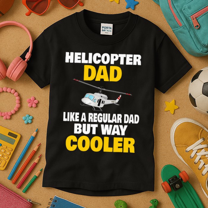 Helicopter Dad Like A Regular Dad But Way Cooler Kids T-Shirt
