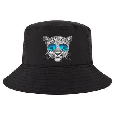 Hand Drawn Leopard Portrait Mirror Sunglasses Cool Comfort Performance Bucket Hat