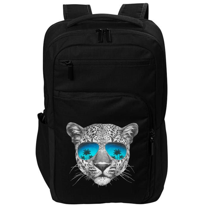 Hand Drawn Leopard Portrait Mirror Sunglasses Impact Tech Backpack