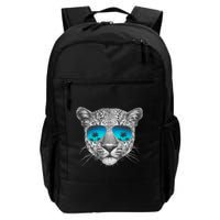 Hand Drawn Leopard Portrait Mirror Sunglasses Backpack