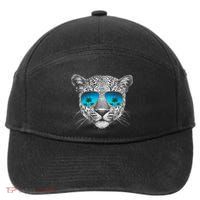 Hand Drawn Leopard Portrait Mirror Sunglasses 7-Panel Snapback Hat