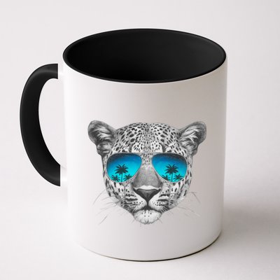 Hand Drawn Leopard Portrait Mirror Sunglasses Mug