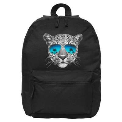 Hand Drawn Leopard Portrait Mirror Sunglasses 16 in Basic Backpack