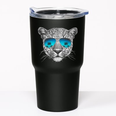 Hand Drawn Leopard Portrait Mirror Sunglasses Tumbler