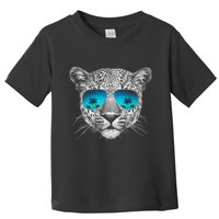 Hand Drawn Leopard Portrait Mirror Sunglasses Toddler T-Shirt