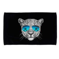 Hand Drawn Leopard Portrait Mirror Sunglasses Microfiber Hand Towel