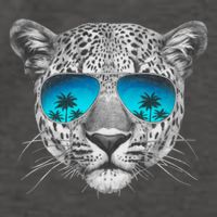 Hand Drawn Leopard Portrait Mirror Sunglasses Vector Backpack