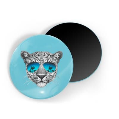 Hand Drawn Leopard Portrait Mirror Sunglasses Magnet