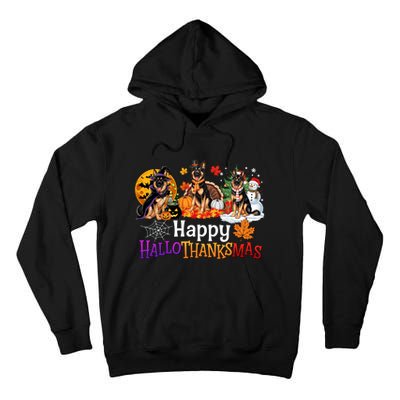 Hallothanksmas Dog Lover German Shepherd Halloween Christmas Tall Hoodie